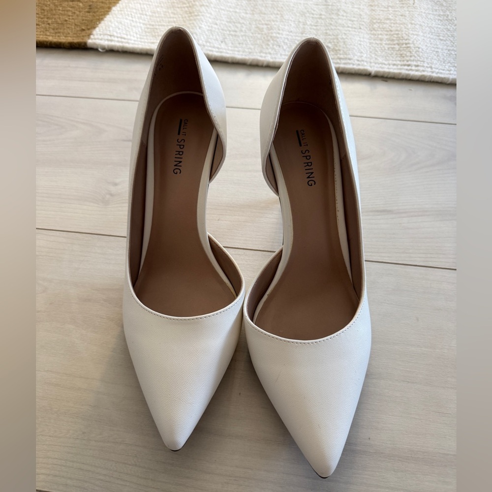 Call It Spring women's white heels